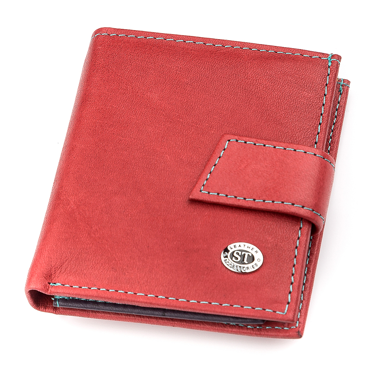 

Женский кожаный кошелек 8,5х9,5х2,5 см ST Leather Красный