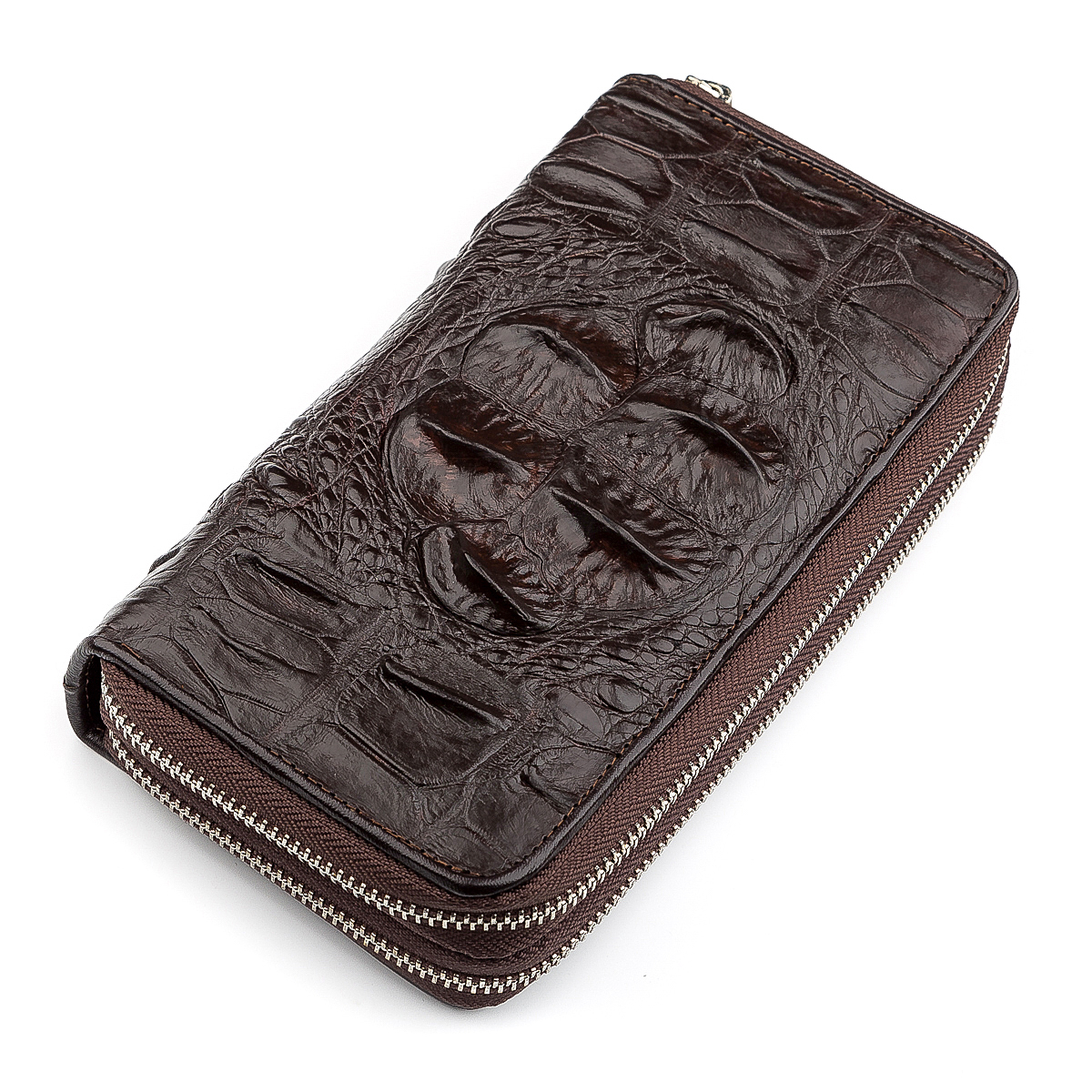 

Мужской кожаный кошелек 20х10,5х4,5 см CROCODILE LEATHER Коричневый