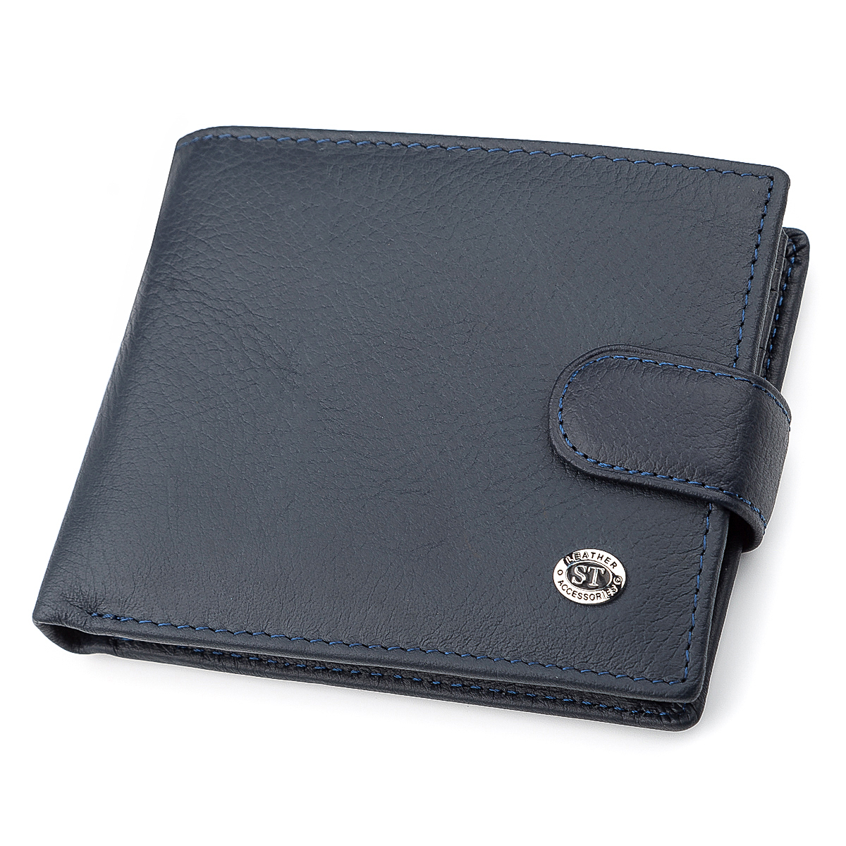 

Мужской кожаный кошелек 12,5х10х3 см ST Leather Синий