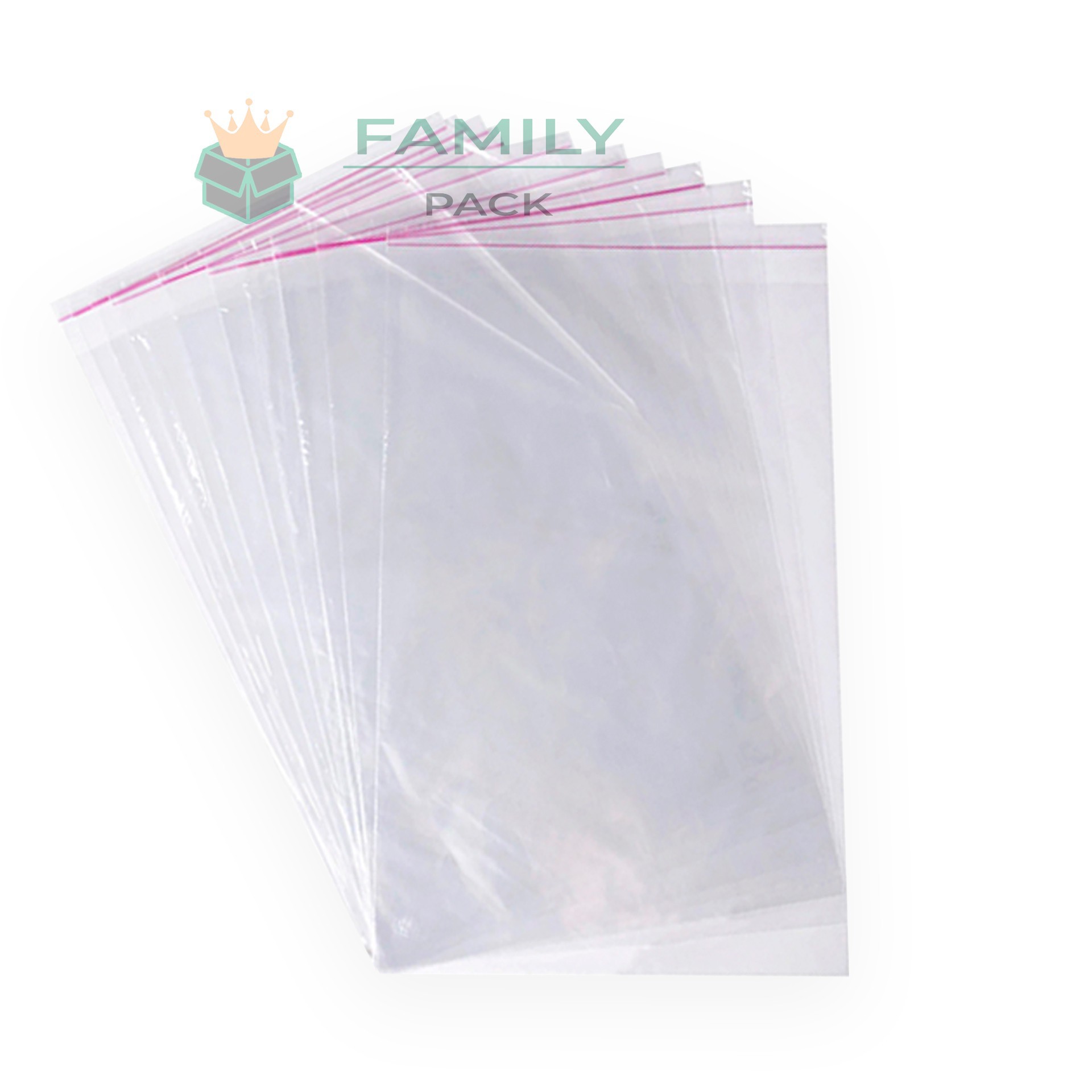 

Полипропиленовые пакеты с клеевой полосой 30х40 см 1000 шт/уп прозрачные Dmytropack