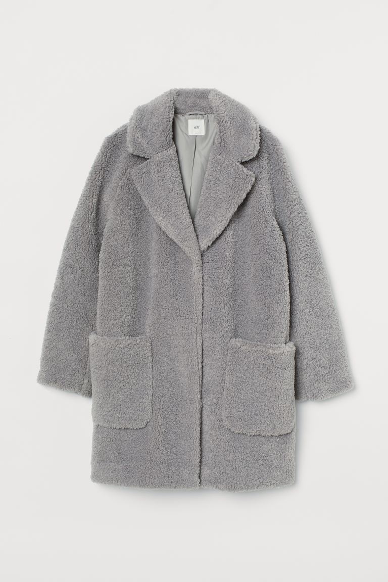 

Полупальто из имитации меха H&M  Серый, Полупальто из имитации меха H&M XS Серый