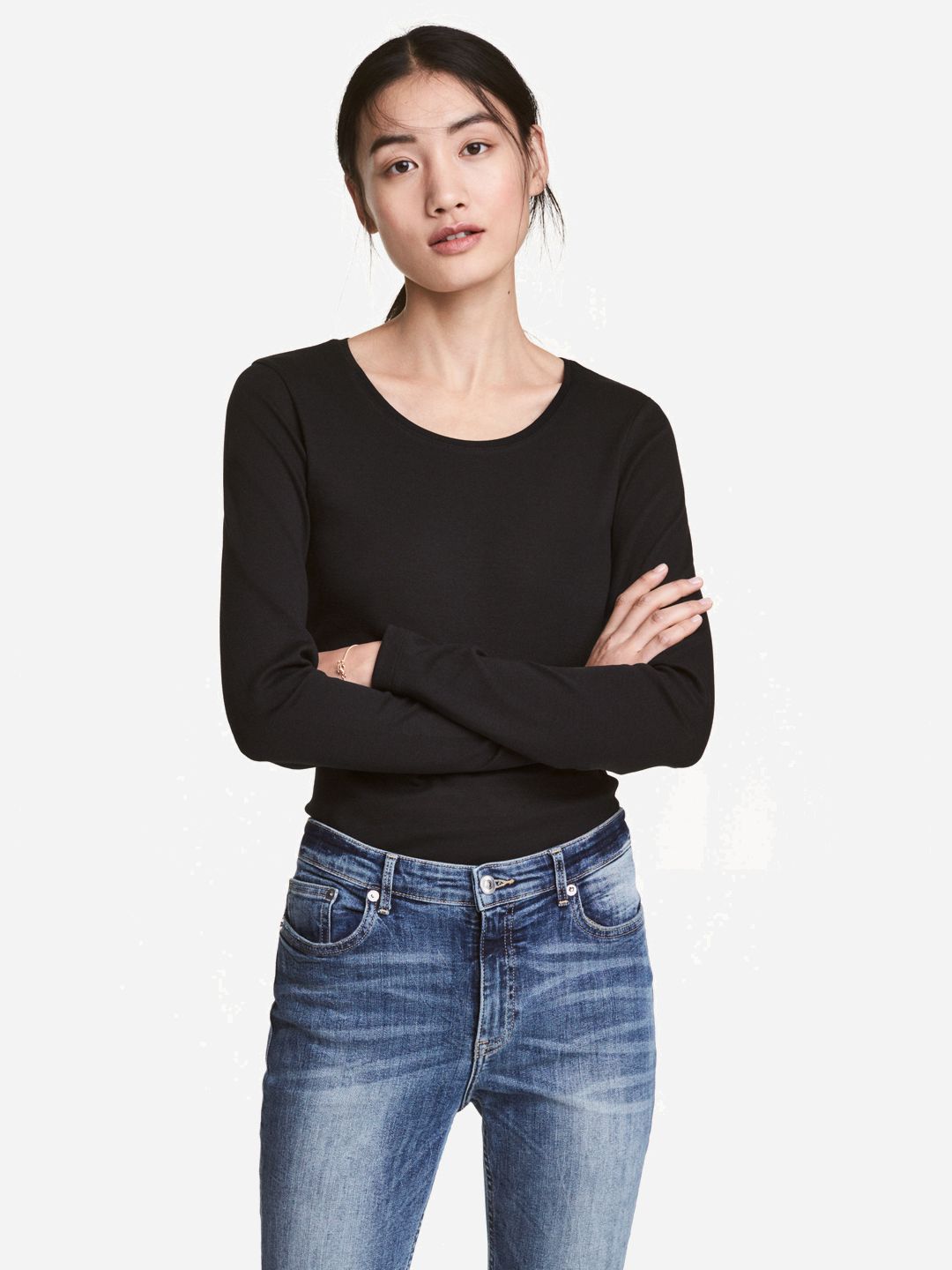 

Лонгслив H&M 0189629-05  Черный, Лонгслив H&M 0189629-05 XS Черный