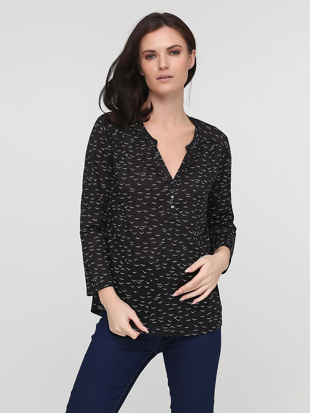 

Блузка H& 0308061-01  Черная с белым, Блузка H&M 0308061-01 M Черная с белым