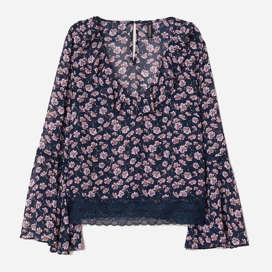 

Блузка H&M 0642391-01  Темно-синяя, Блузка H&M 0642391-01 34 Темно-синяя