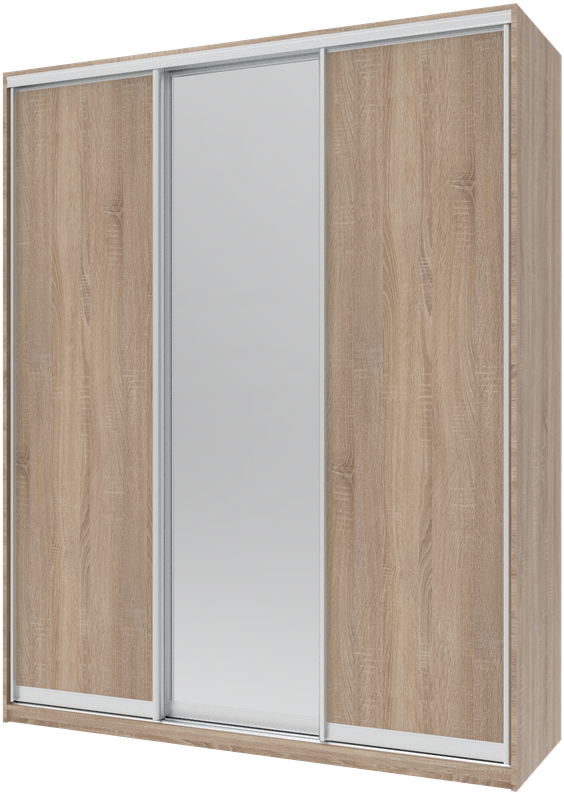 

Шкаф купе Сити Лайт Doros under the order Дуб сонома 2 ДСП / 1 Зеркало 180х60х225 см