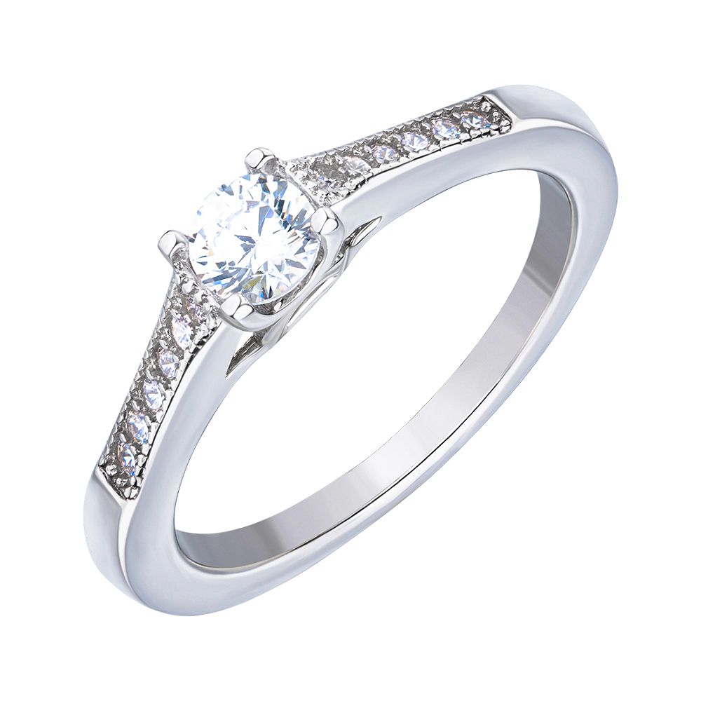 

Серебряное кольцо с фианитами 000147240 17.5 размера
