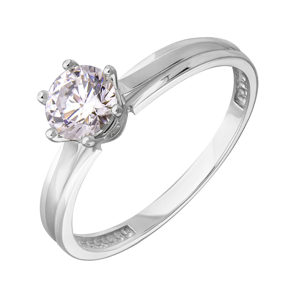 

Золотое кольцо в белом цвете с фианитом S Zirconia 000036703 18 размера