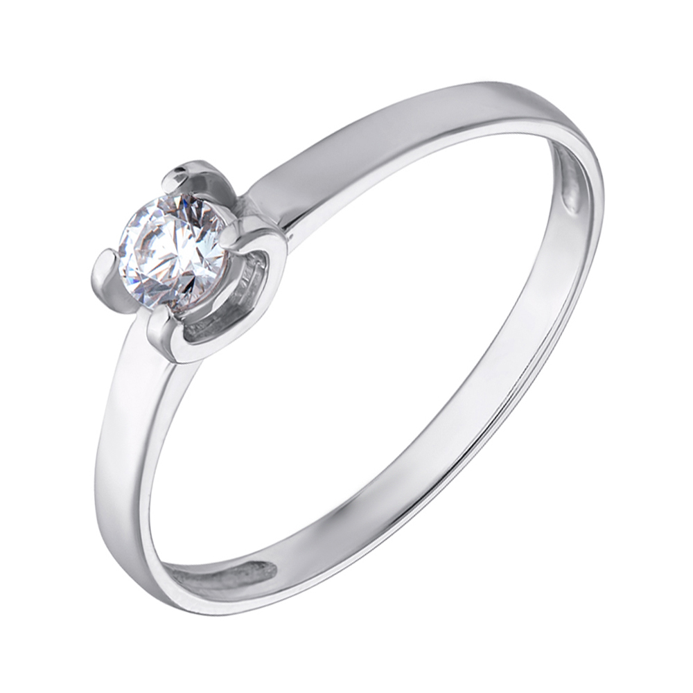 

Золотое кольцо в белом цвете с фианитом S Zirconia 000069530 16.5 размера