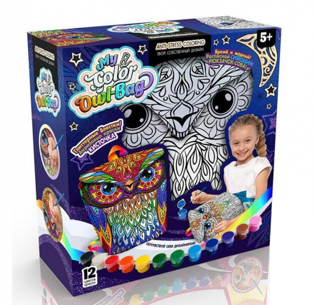 

Набор для творчества Danko Toys My Colour Owl-bag Раскрась рюкзак Сова (ДТ-ОО-09181)