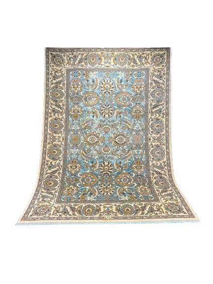 

Ковер Faravahar Wool Handmade 210х304 см Бирюзовый с бежевым ручная работа (К-1002)