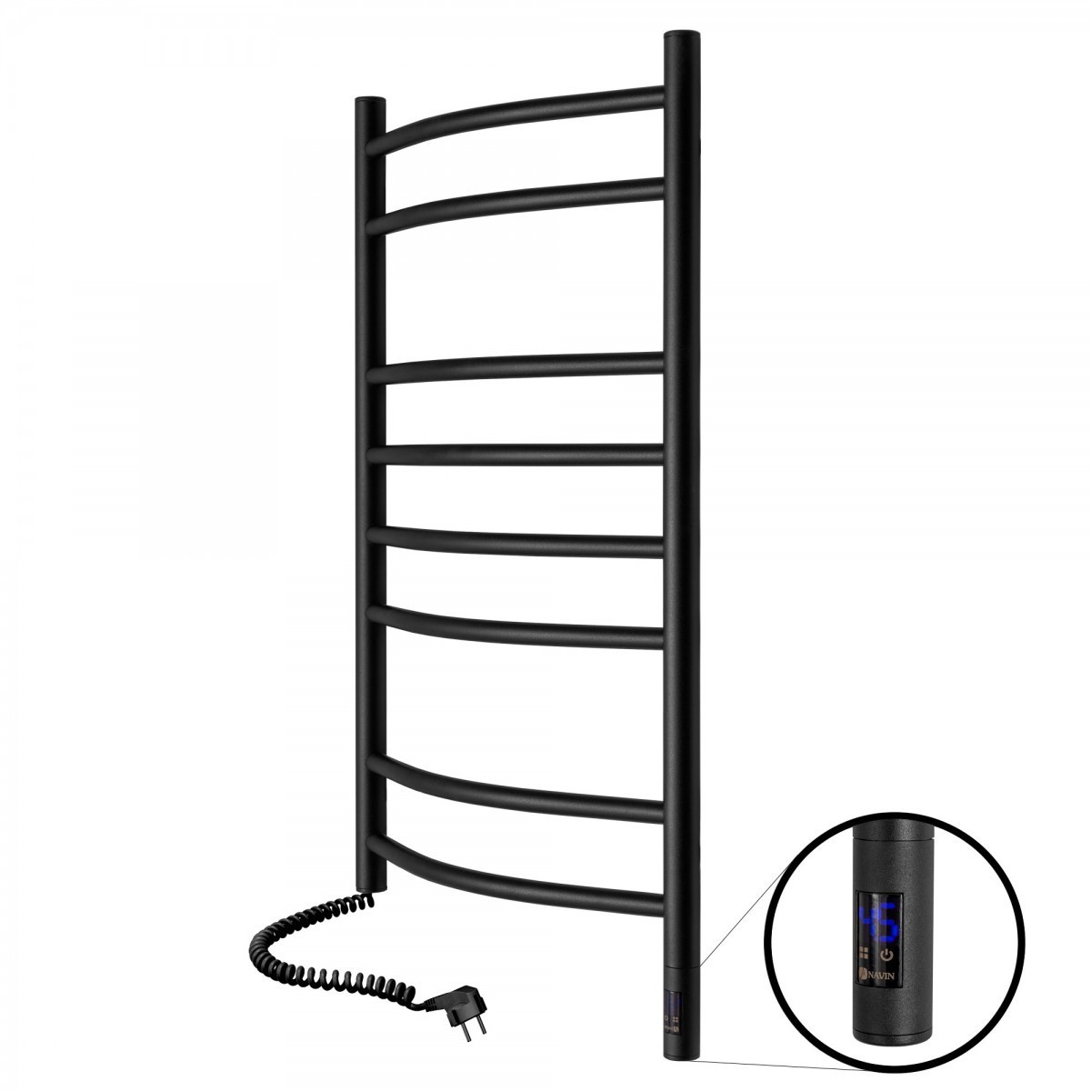 

Полотенцесушитель электрический NAVIN Камелия 480х800 левый сенсор с таймером, черный муар (12-207133-4880)