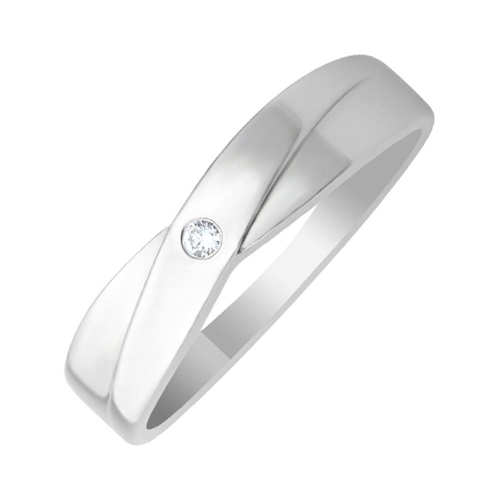 

Серебряное кольцо с бриллиантом 000131658 17.5 размера