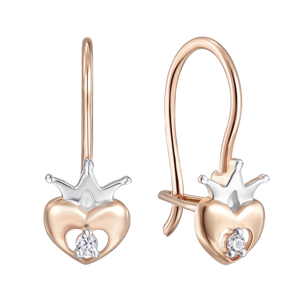 

Серьги из красного золота с фианитом 000152620