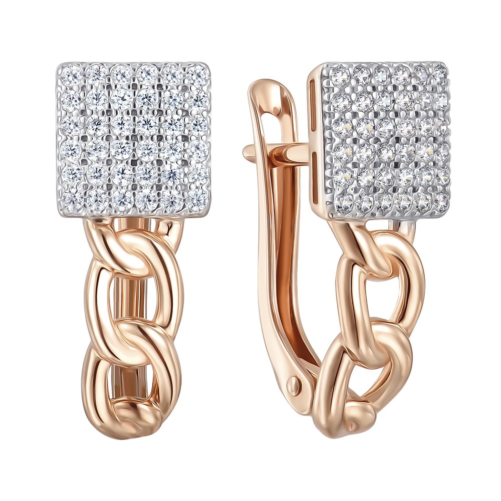 

Серьги из красного золота с фианитами 000152552