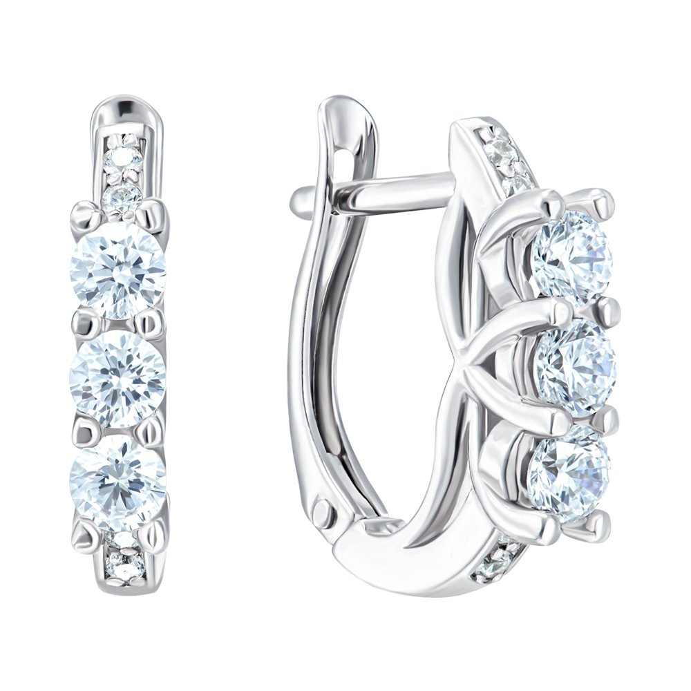 

Серебряные серьги с фианитами 000125266