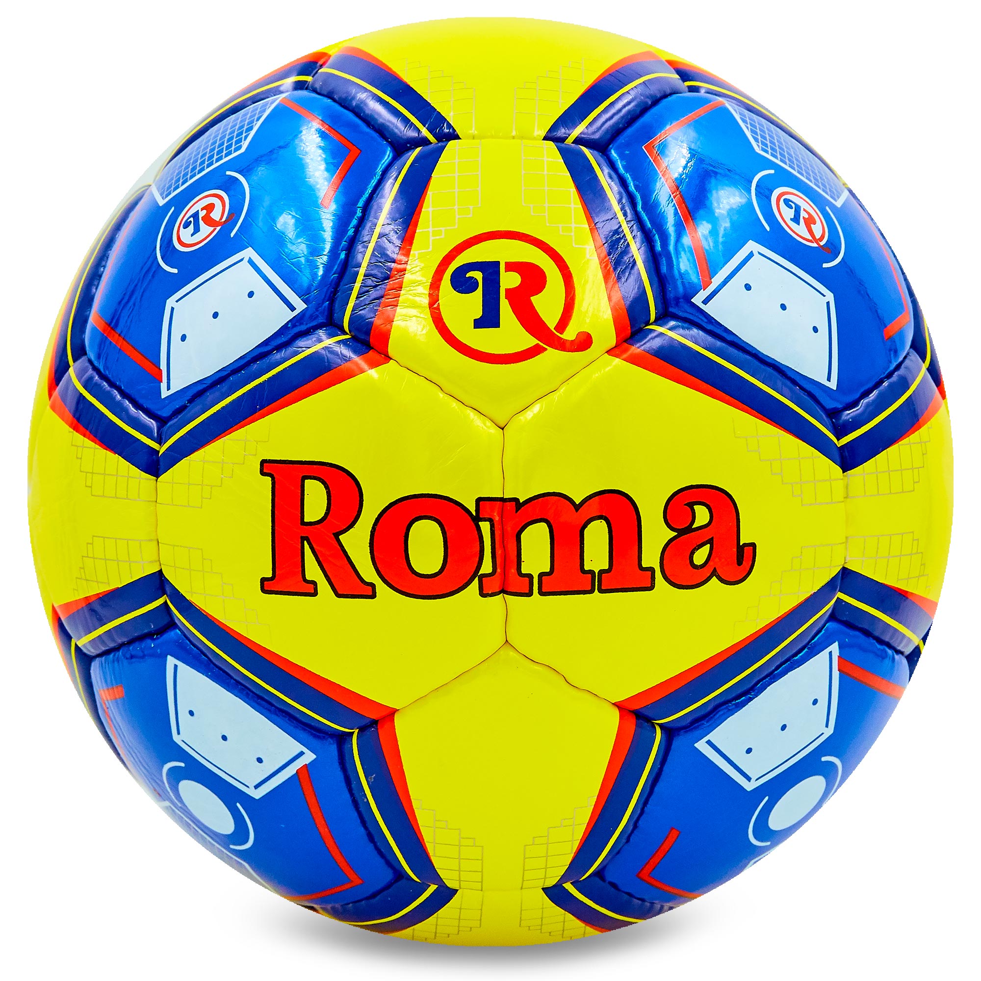 

Мяч футбольный ROMA BALLONSTAR T-1069 №5 PU желтый-синий
