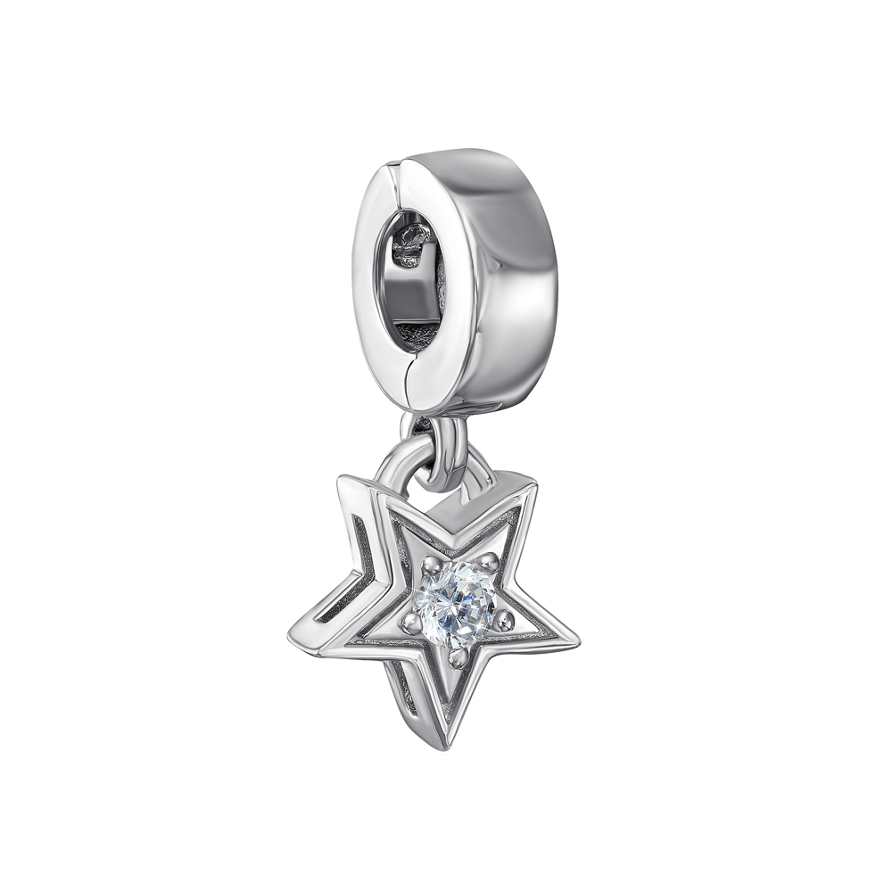 

Серебряный шарм Звезда с фианитом 000116441