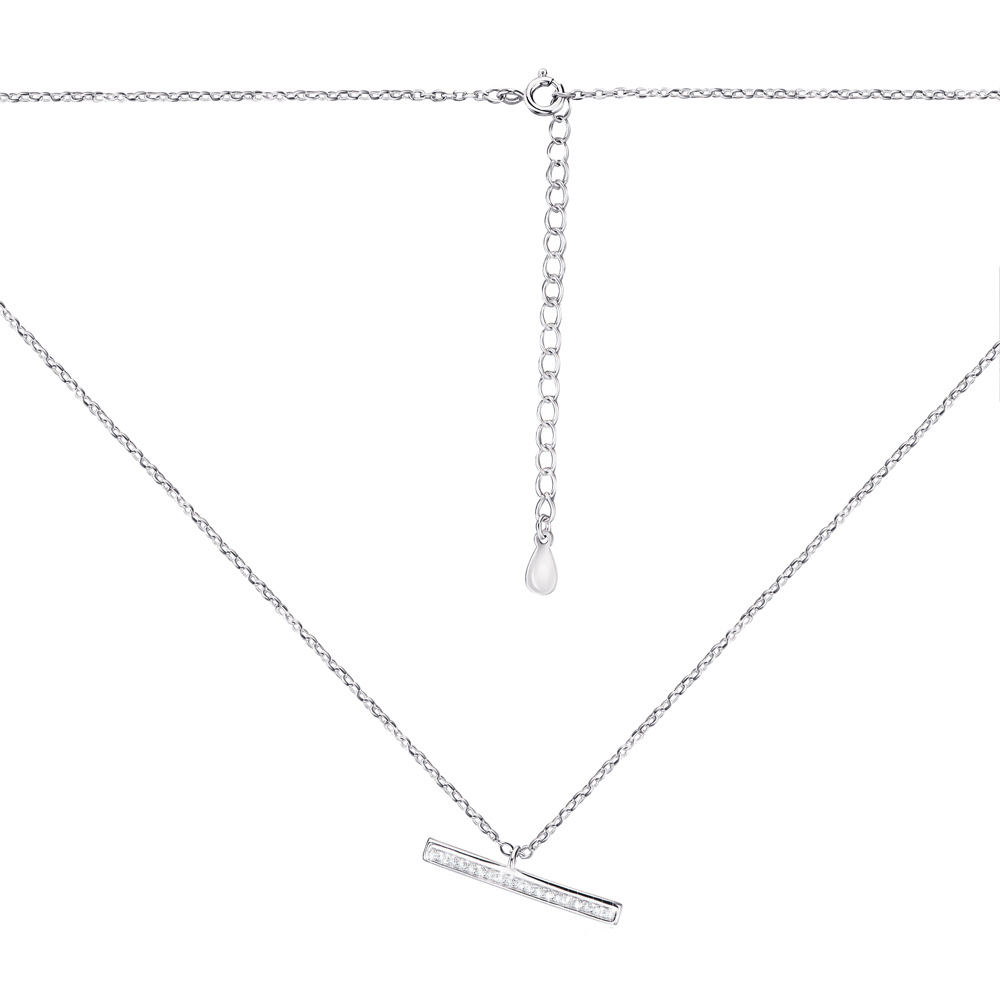 

Серебряное колье с подвеской и фианитами 000134139 45 размера