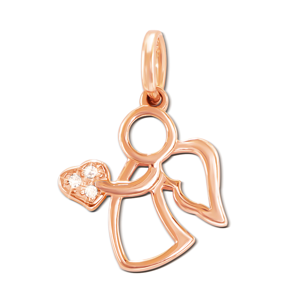 

Кулон из красного золота с фианитами 000004127