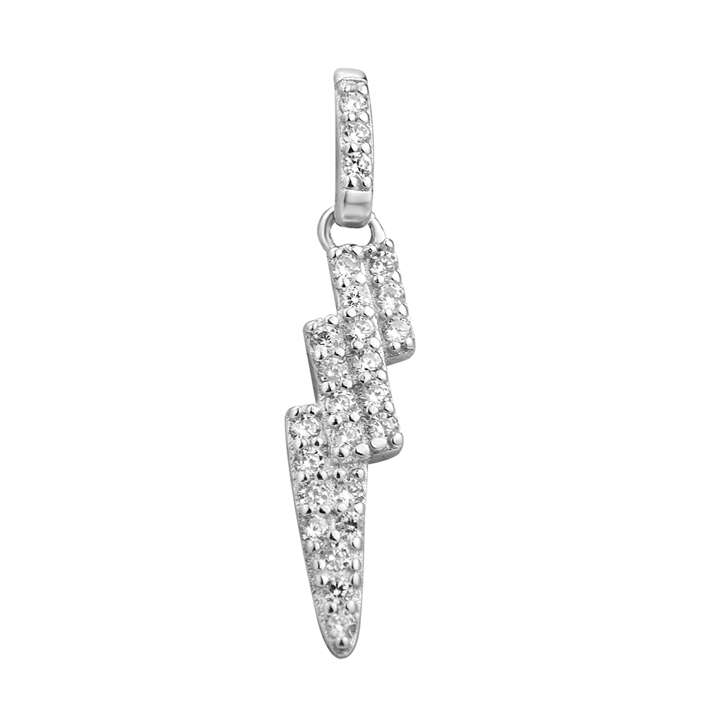 

Серебряный кулон-зигзаг с фианитами 000106948