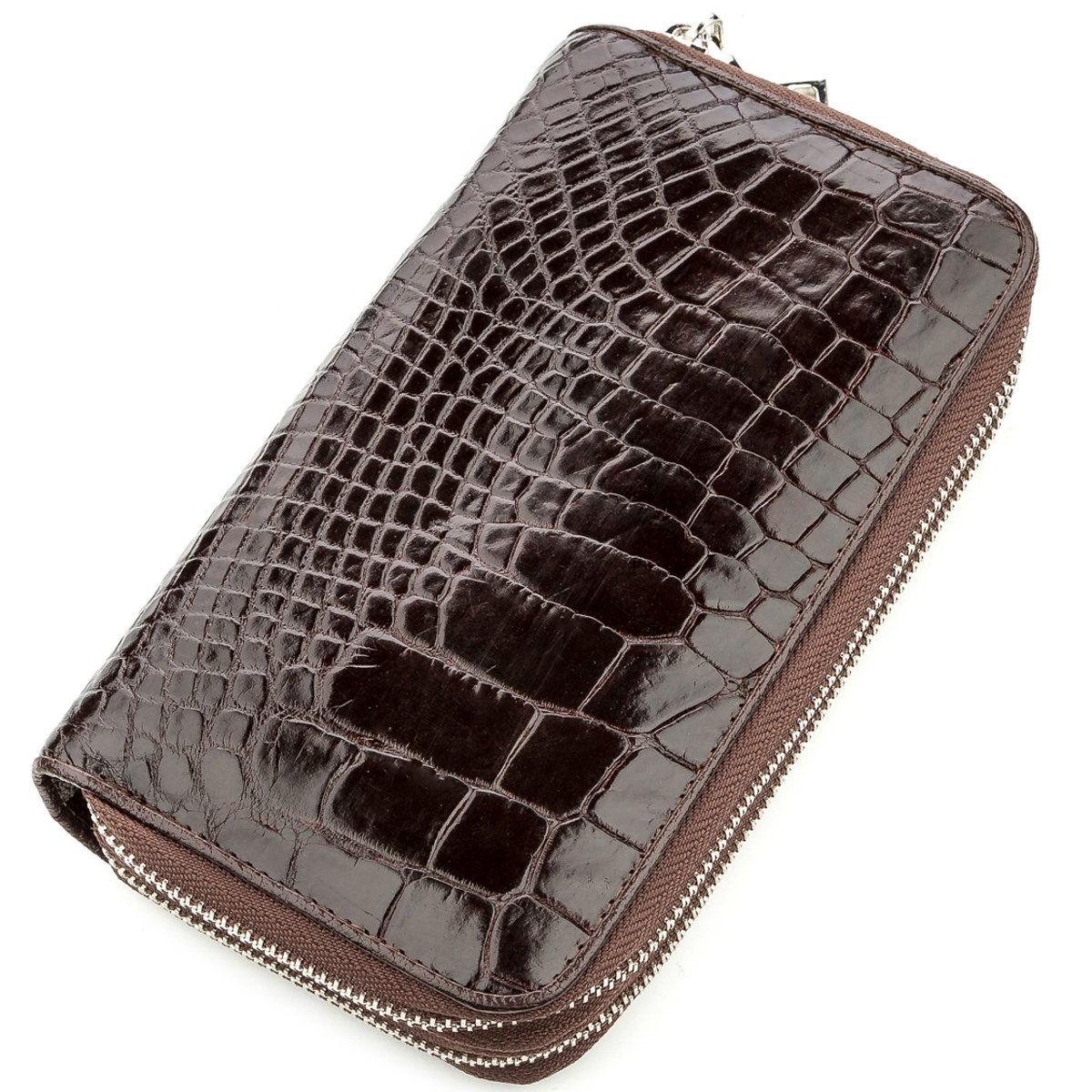 

Мужской кожаный клатч 19х11 см CROCODILE LEATHER Коричневый