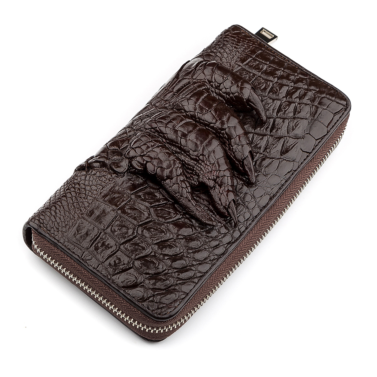 

Мужской кожаный клатч 19,5х10х2,5 см CROCODILE LEATHER Коричневый