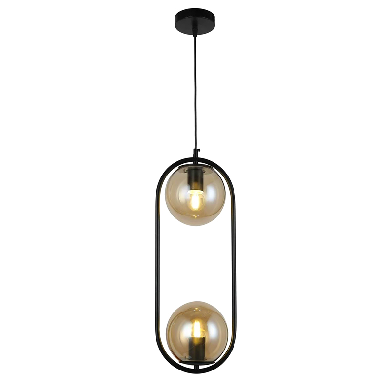

Люстра подвесная Light House LS-17189-2 BK+BR черный + янтарный