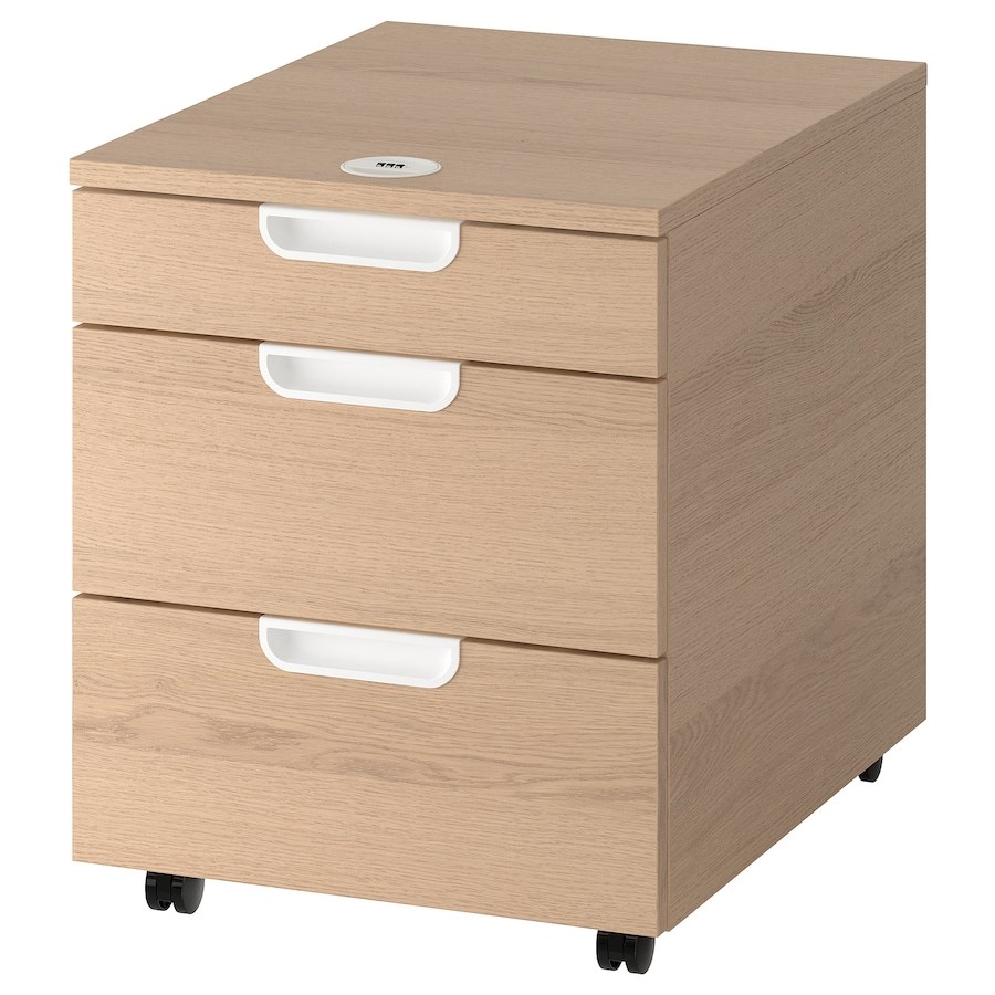 

Комод на колесах IKEA GALANT білений дубовий шпон (803.651.52)