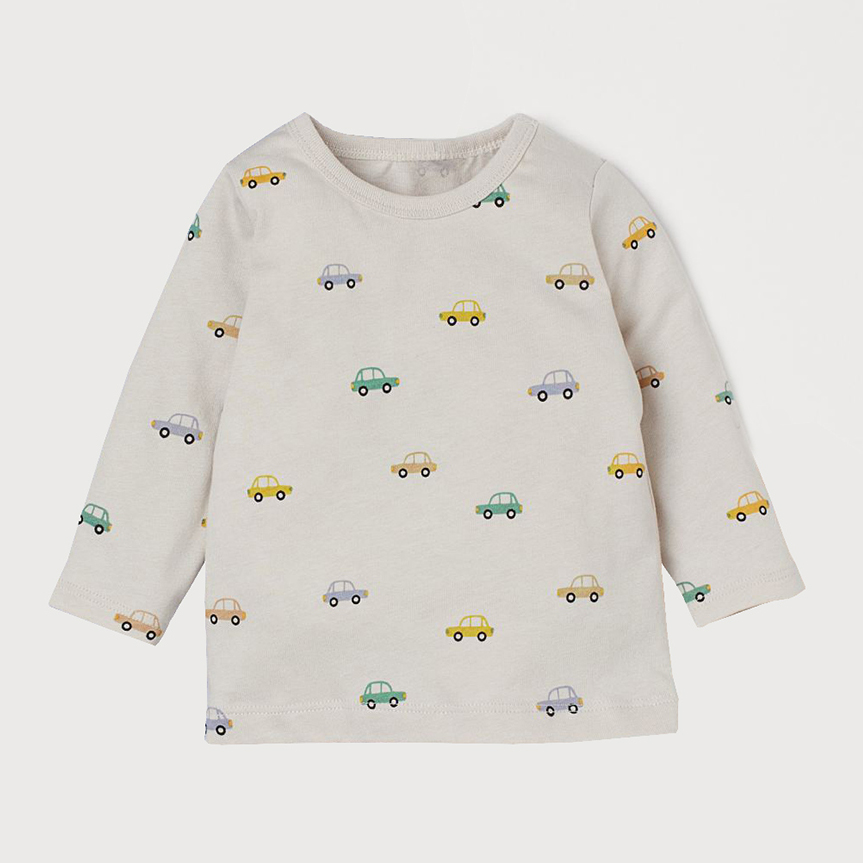 

Футболка с длинными рукавами H&M 523625b50 80 см Бежевая