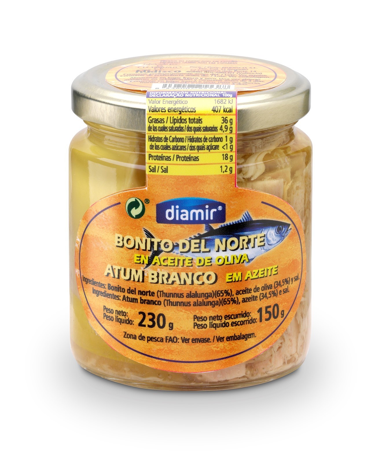 Филе белого тунца Diamir в оливковом масле 220г –  в  .