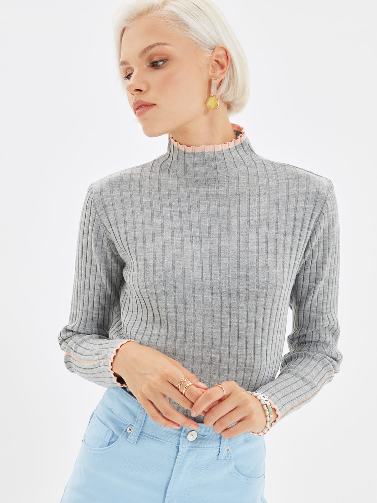 

Водолазка Trendyol TWOAW22KZ0988  Gray, Водолазка Trendyol TWOAW22KZ0988 M Gray