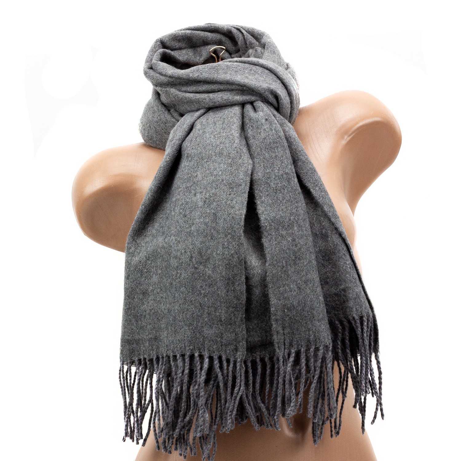 

Женский кашемировый шарф LuxWear S128013 серый
