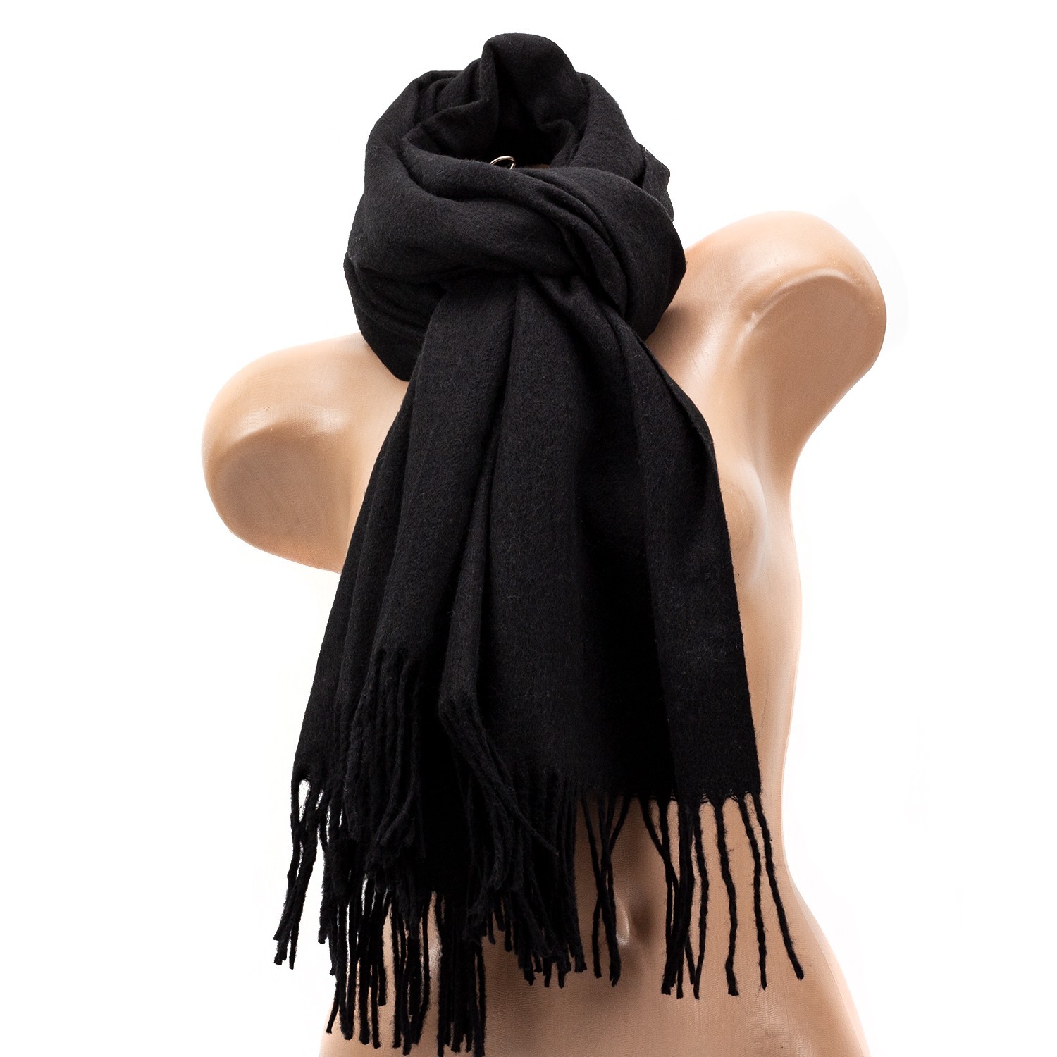 

Женский кашемировый шарф LuxWear S128011 черный