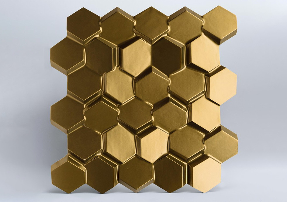 

Гипсовые 3D панели "Alvarium Premium" Gold 500*500*25 мм