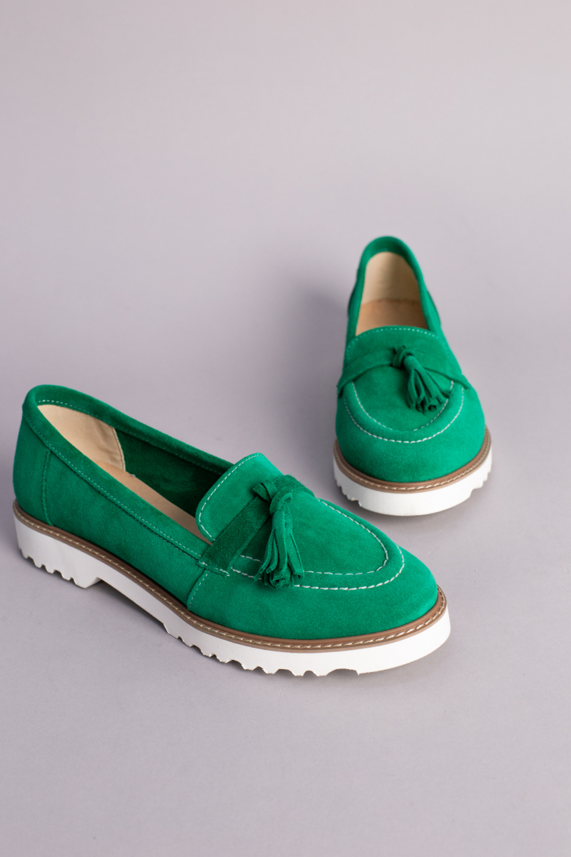 

Лофери замшеві LuxuryShoes 4300-1/37 (24 см) Зелені