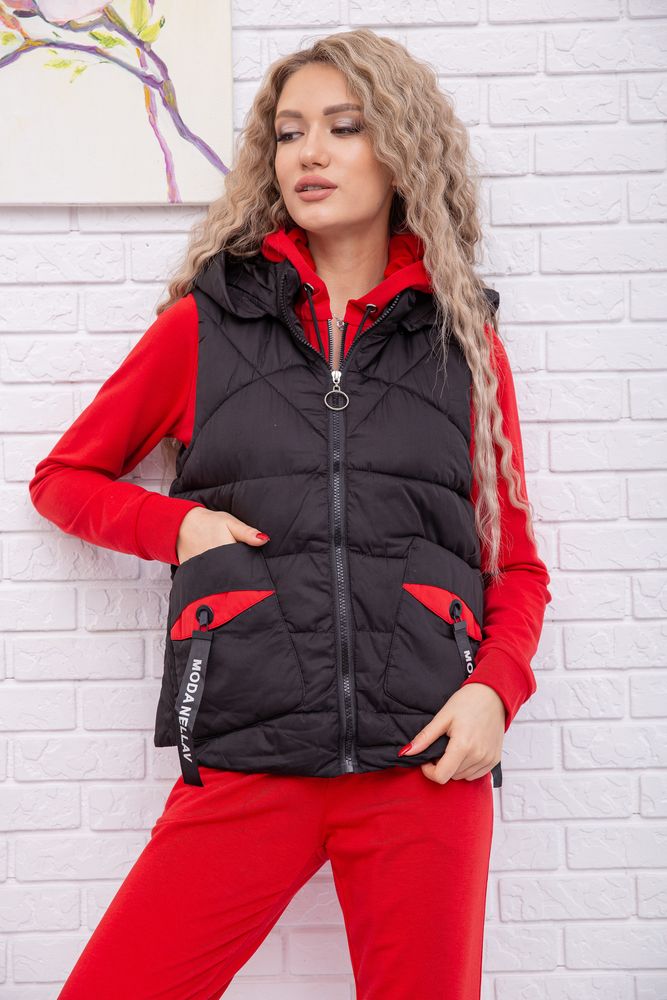 

Жилетка женская демисезонная цвет черный размер  FG_06924_03, Жилетка женская демисезонная цвет черный размер L FG_06924_03