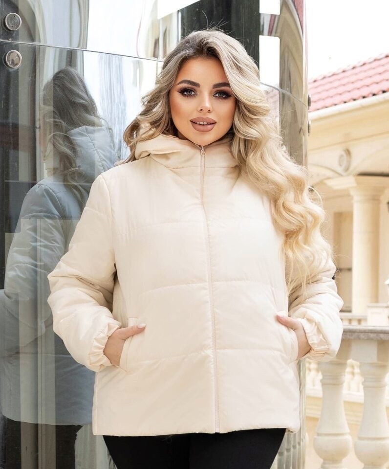 

Женская Куртка деми Fashion короткая Батал Молочная р. 015444, Женская Куртка деми Fashion короткая Батал Молочная р.48-50 015444
