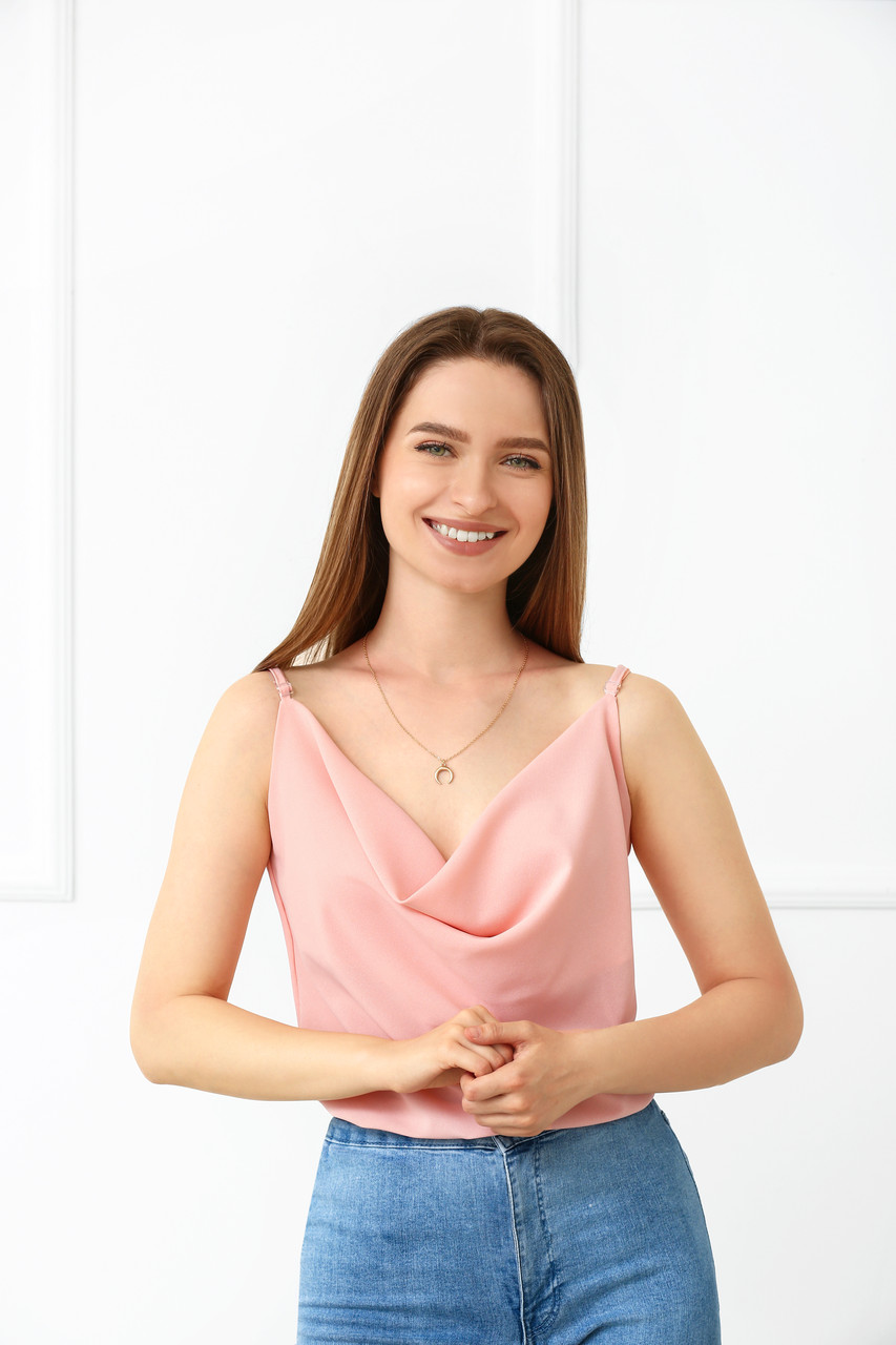 

Летняя блуза на тонких бретелях Fashion Girl "Argo" - персиковый, Летняя блуза на тонких бретелях Fashion Girl "Argo" 46-48 персиковый