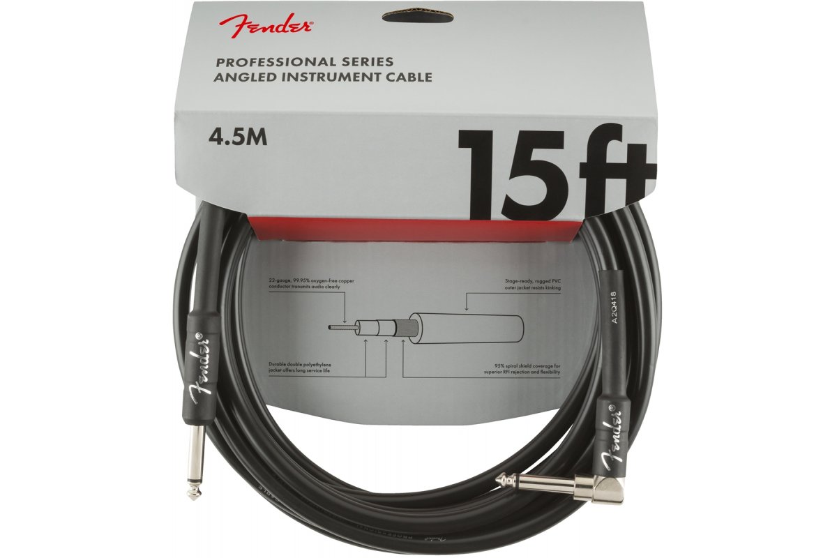 

Кабель инструментальный Fender CABLE PROFESSIONAL SERIES ANGLED 15' BLACK