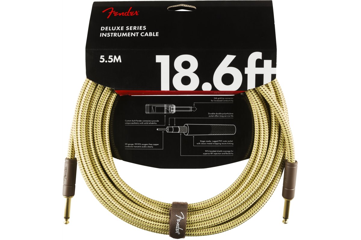 

Кабель инструментальный Fender CABLE DELUXE SERIES 18.6' TWEED
