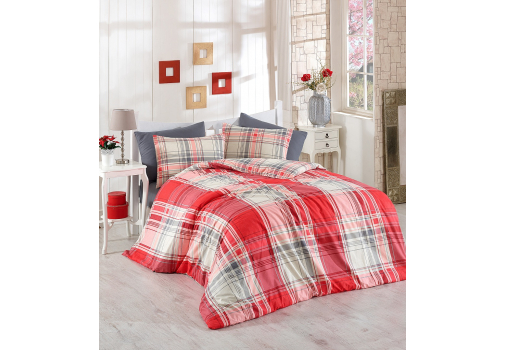 

Комплект постельного белья Majoli Alexia v1 200x220 Красный