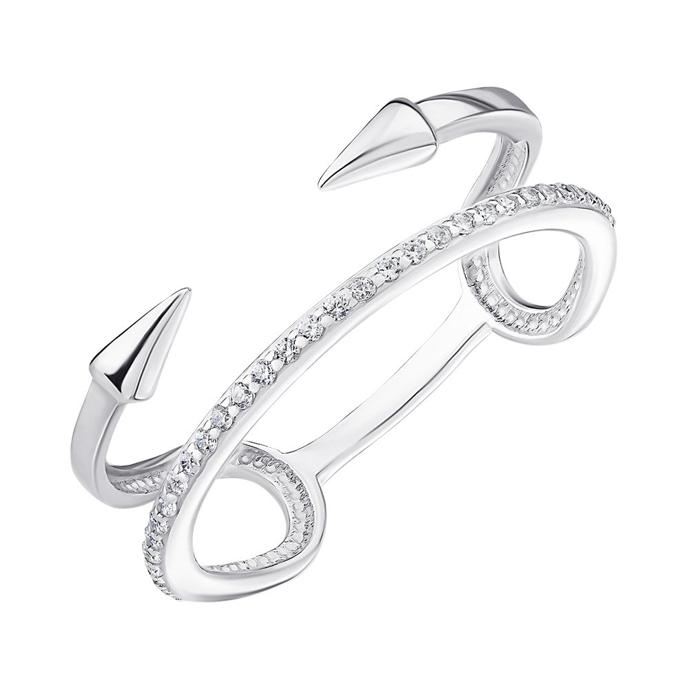 

Серебряное кольцо с фианитами 000148548 19 размера
