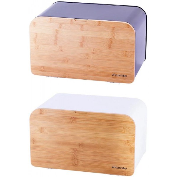 

Хлебница Kamille Breadbasket Steel&Bamboo 35х21х21см из нержавеющей стали