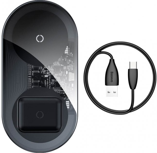 

Беспроводное ЗУ Baseus Simple 2in1 (WXJK-A01) Crystal Black (Phone + Pods)