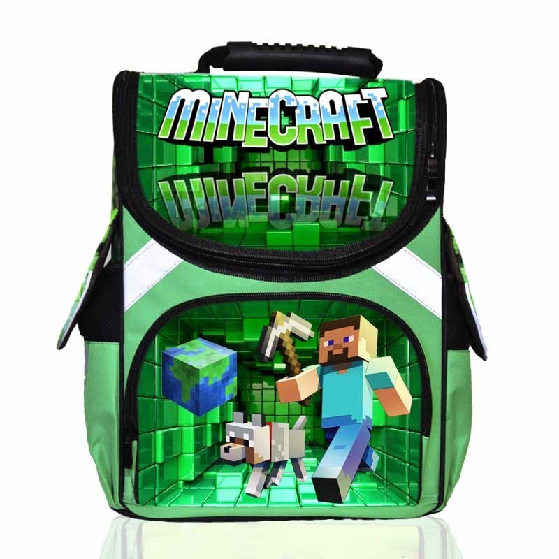 

Рюкзак школьный Ортопедический Ранец AIDA для мальчиков Майнкрафт Minecraft зеленый (mn-18)