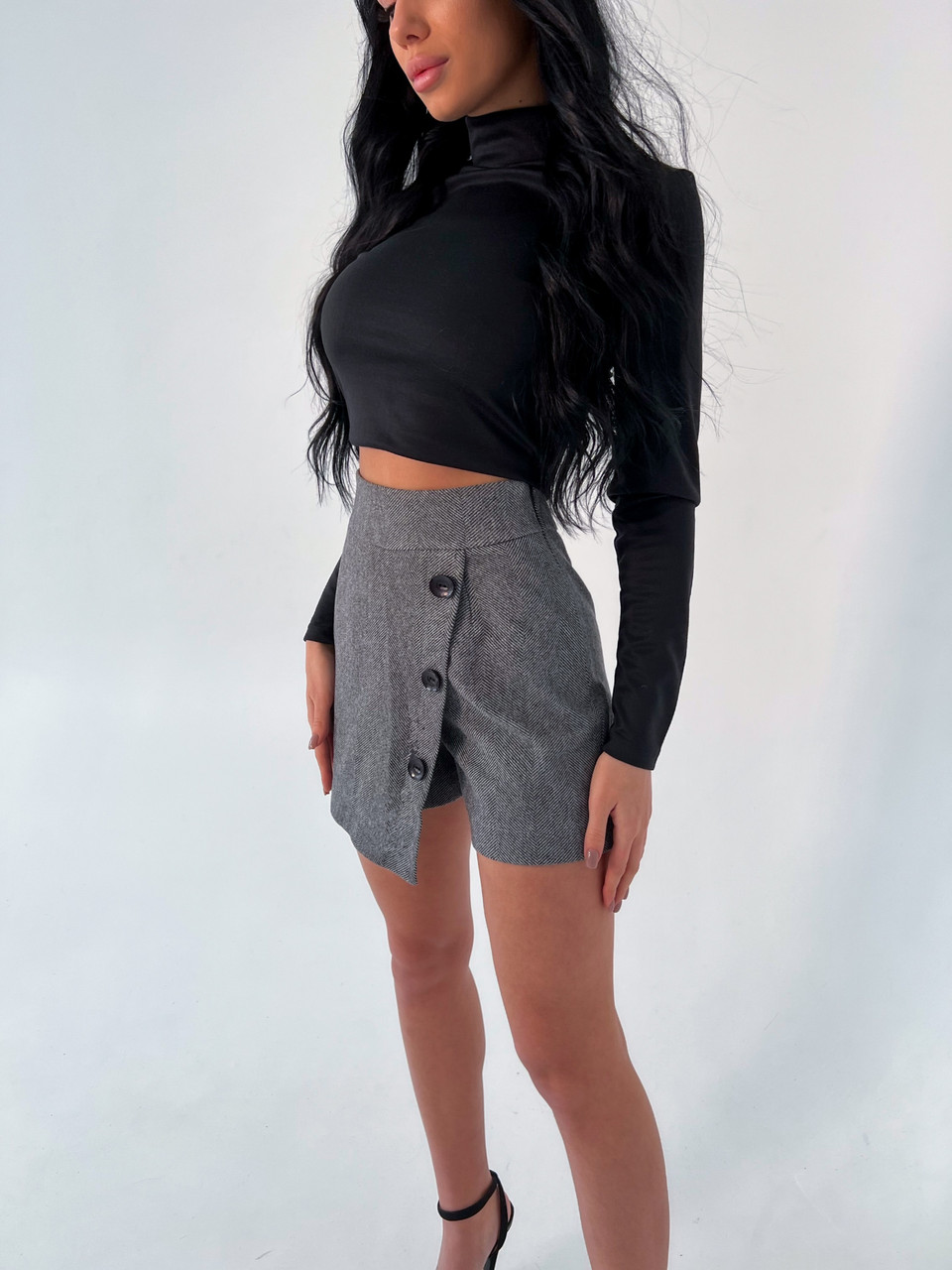 

Женская юбка-шорты мини Fashion Girl "Omnia"  графитовый, Женская юбка-шорты мини Fashion Girl "Omnia" 48 графитовый