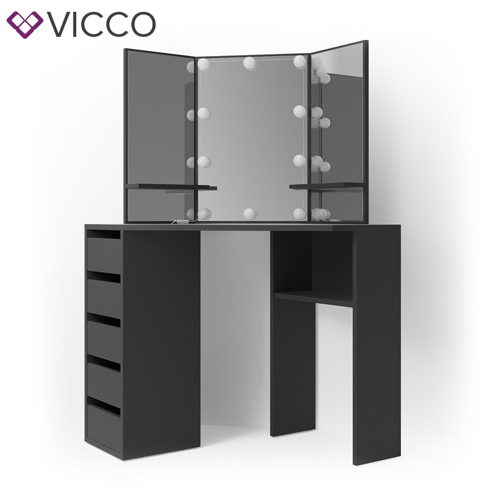 

Угловой трельяж Vicco Arielle с подсветкой, черный