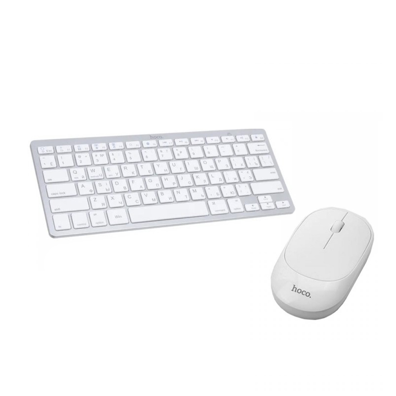 

Комплект бездротовий Bluetooth клавіатура та миша Hoco DI05 white