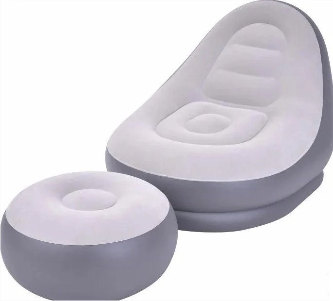 

Надувное кресло диван с пуфиком Air Sofa Comfort zd-33223 велюр 76*130 см