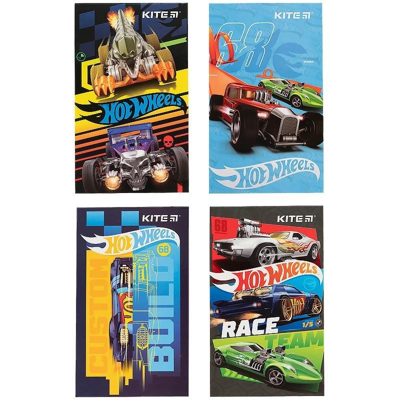 

Детские блокноты А6 50л без линовки Набор 12шт Kite Hot Wheels